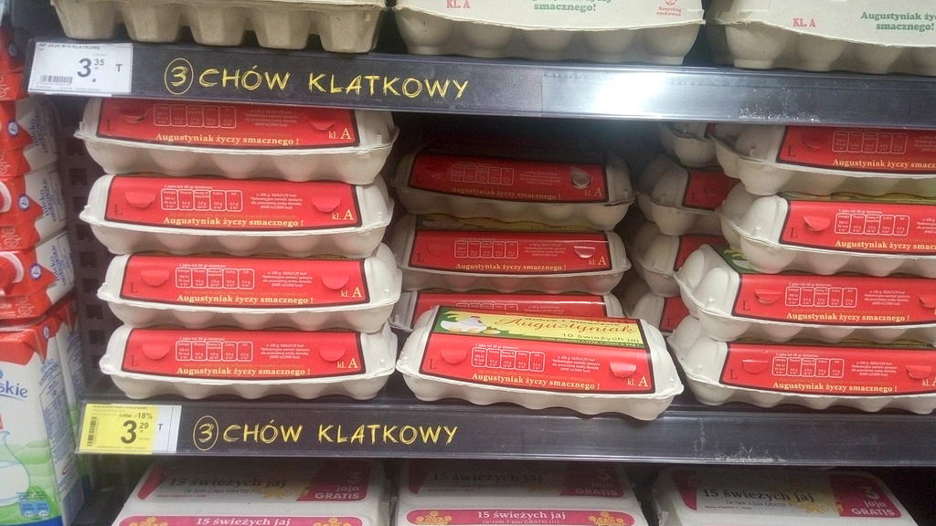 Цены на яйца в супермаркетах Варшавы