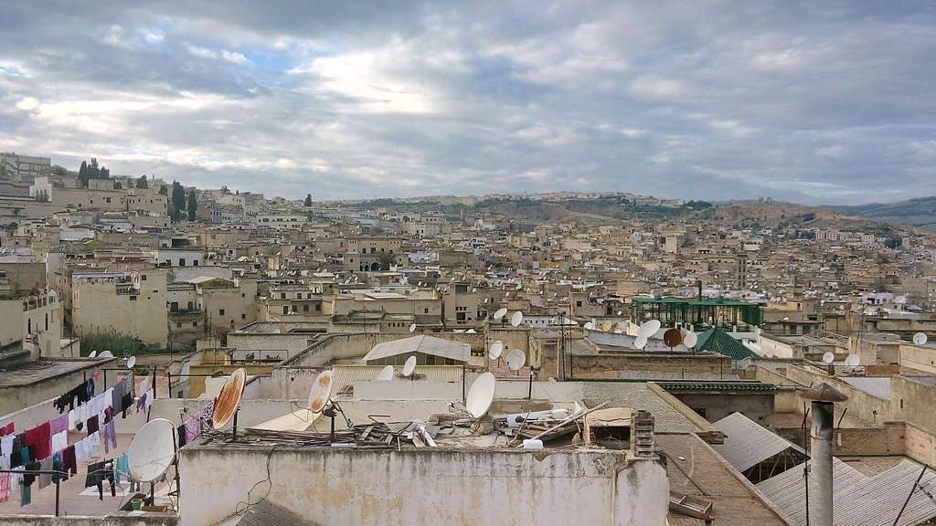Панорама старого марокканского города Фес, медина